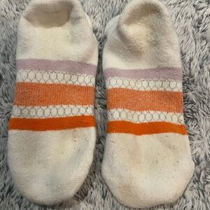 Bombas White and Orange Striped Women’s Socks